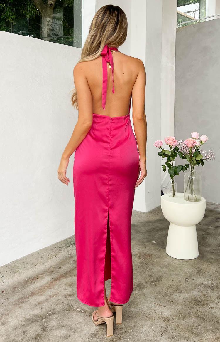 Seattle Pink Halter Formal Dress Product Image