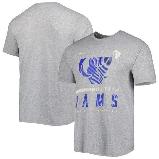 Mens New Era Heathered Gray Los Angeles Rams Combine Authentic Red Zone T-shirt Product Image