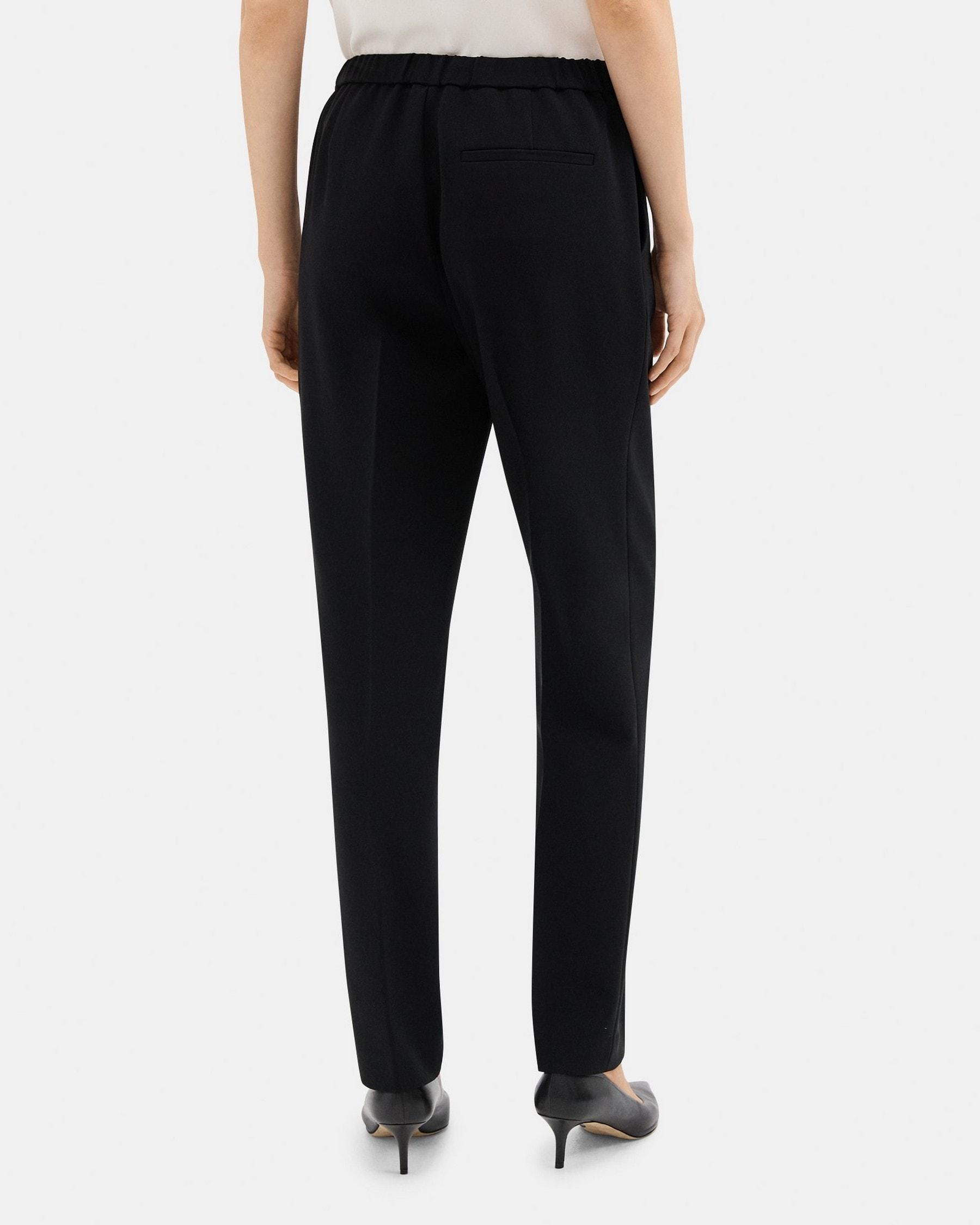 Slim Cropped Pull-On Pant in Crepe Product Image