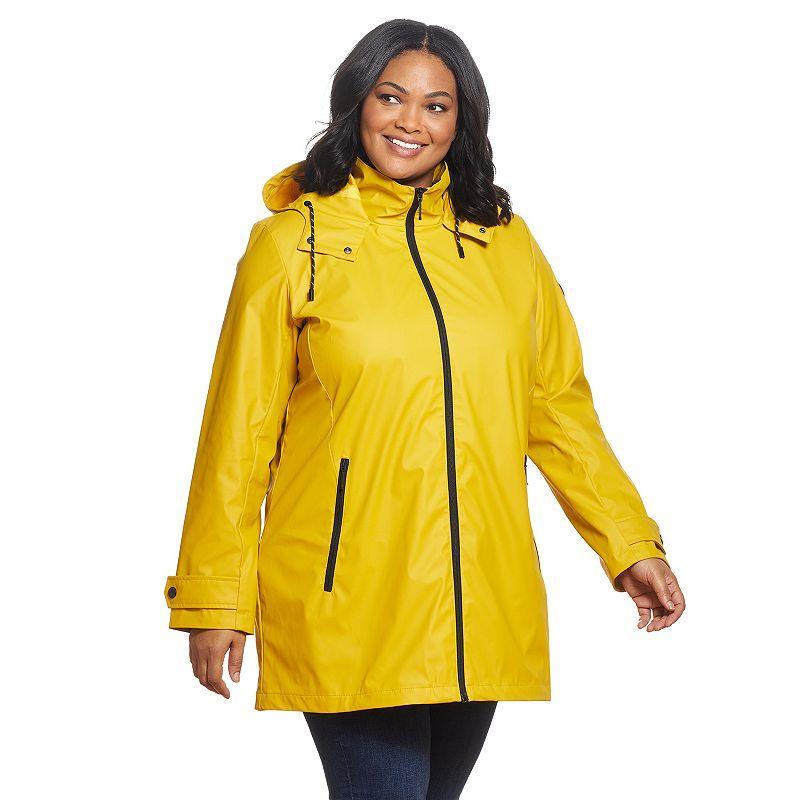 Plus Size Weathercast Hooded Rain Slicker, Womens Product Image