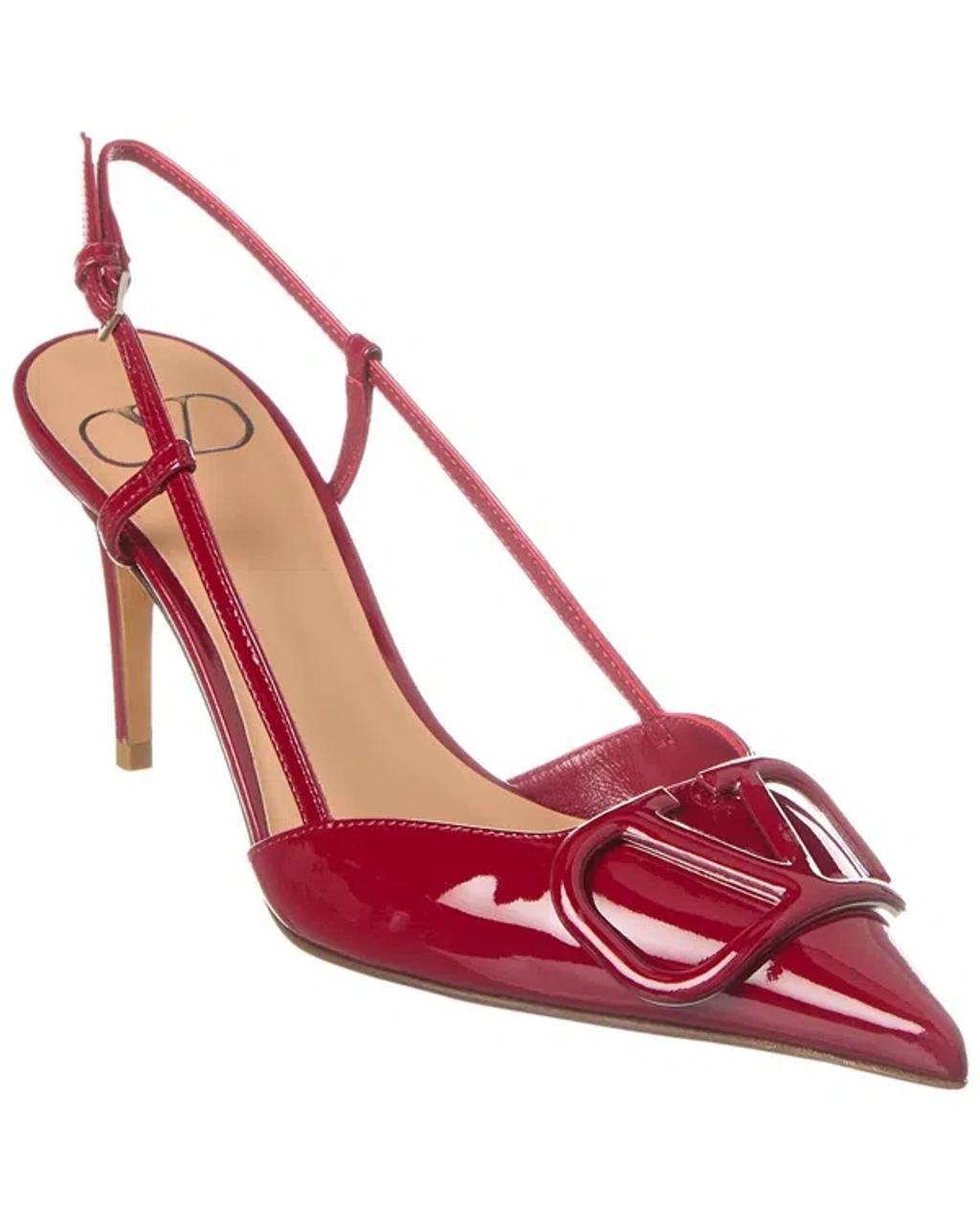 VALENTINO GARAVANI Valentino Vlogo 80 Patent Slingback Pump In Red Product Image