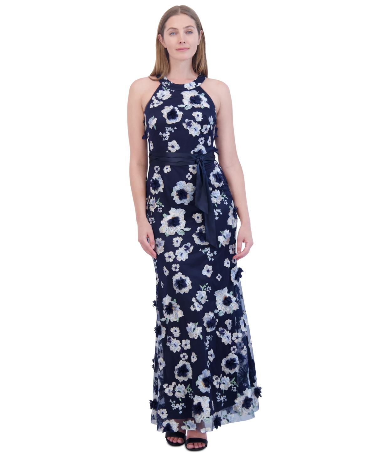 Eliza J Womens Embroidered-Floral Sleeveless Gown Product Image