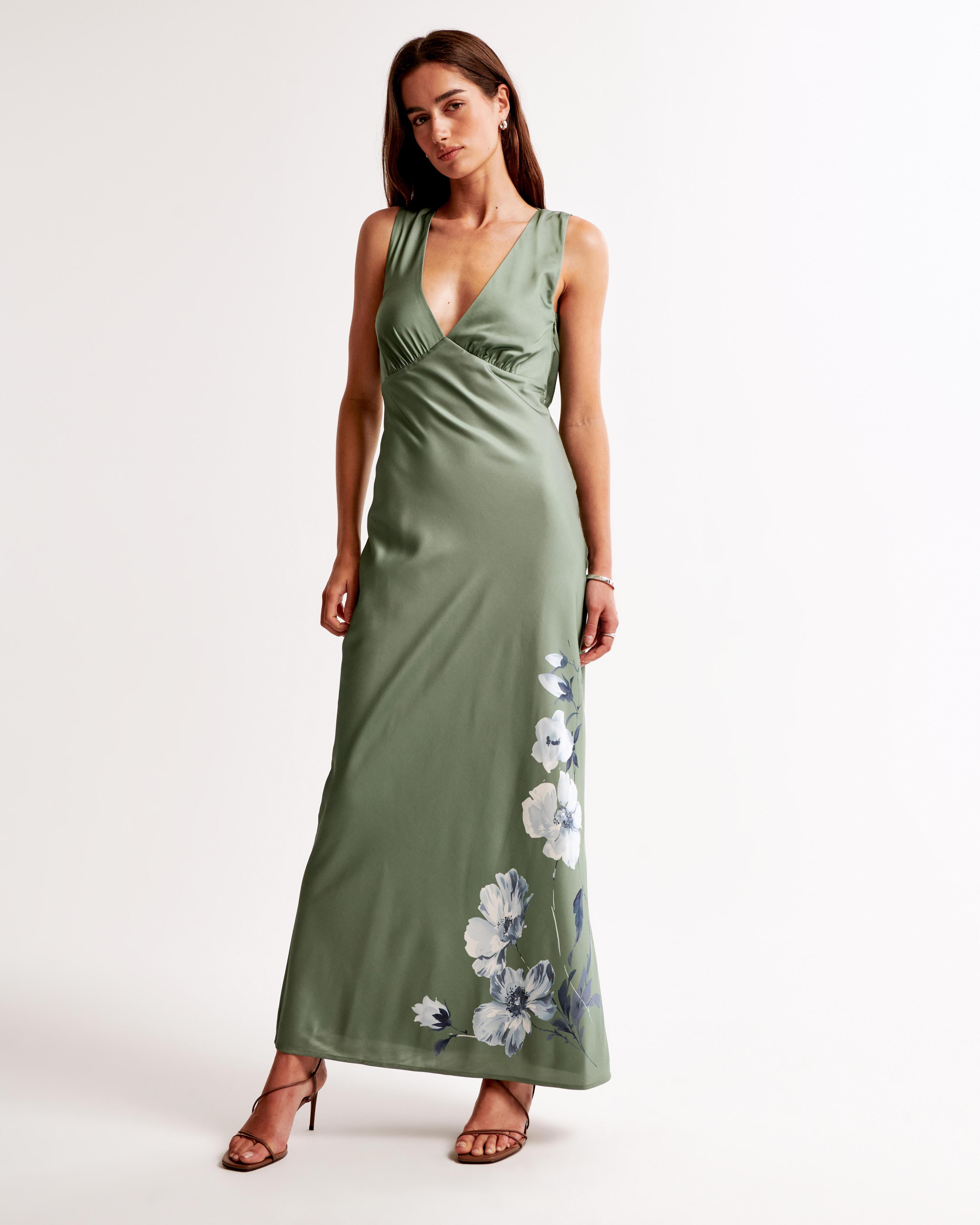 Plunge Cowl Back Maxi Dress Product Image