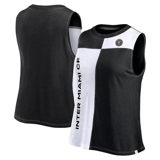 Womens Fanatics Branded Black Inter Miami CF Script Colorblock Tank Top Product Image