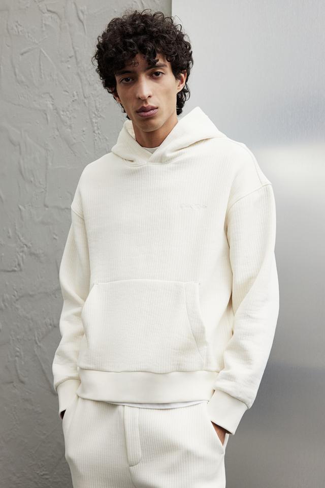 Loose Fit Ribbed Hoodie Product Image