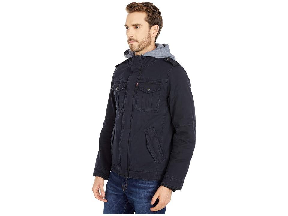 Levi's(r) Two-Pocket Hoodie with Zip Out Jersey Bib/Hood and Sherpa Lining Men's Sweatshirt Product Image