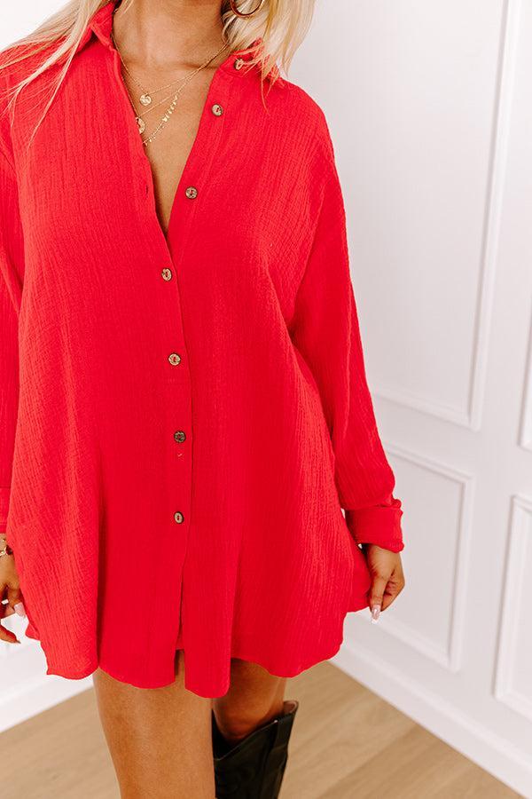 Breezy Chic Romper in Red Product Image