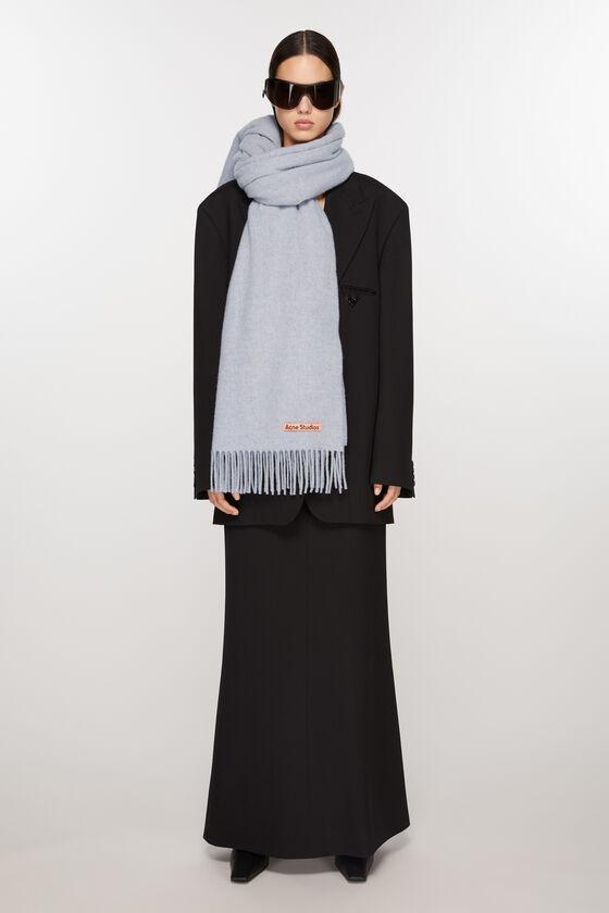 Fringe wool scarf - oversized Product Image