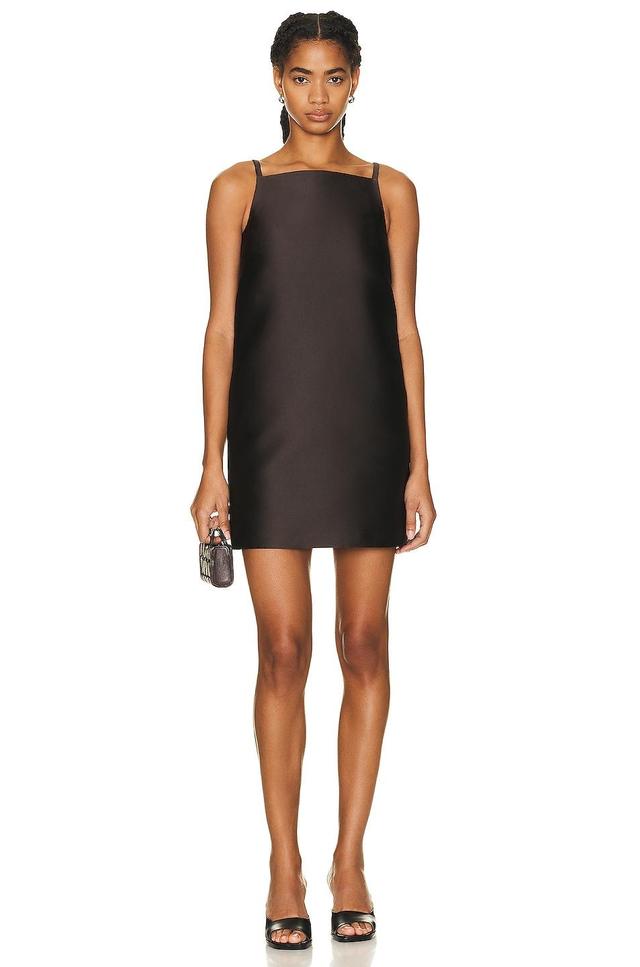 Valentino Solid Mini Dress in Chocolate Product Image