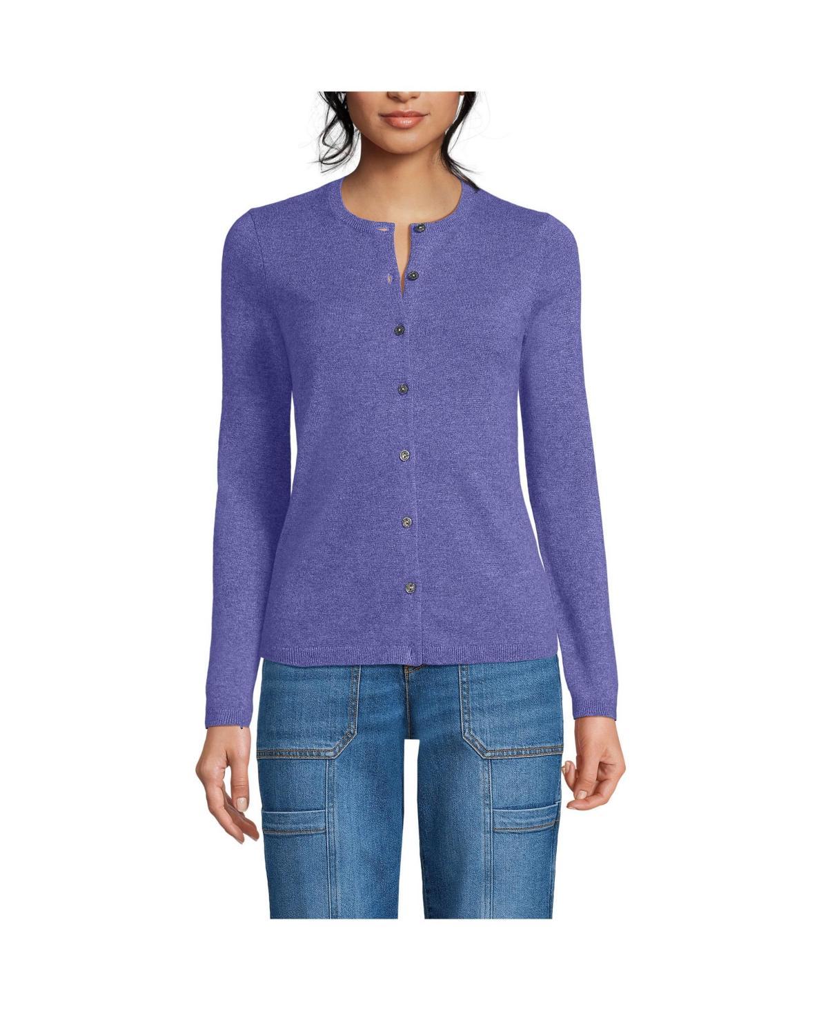 Womens Lands End Classic Cashmere Cardigan Sweater Product Image