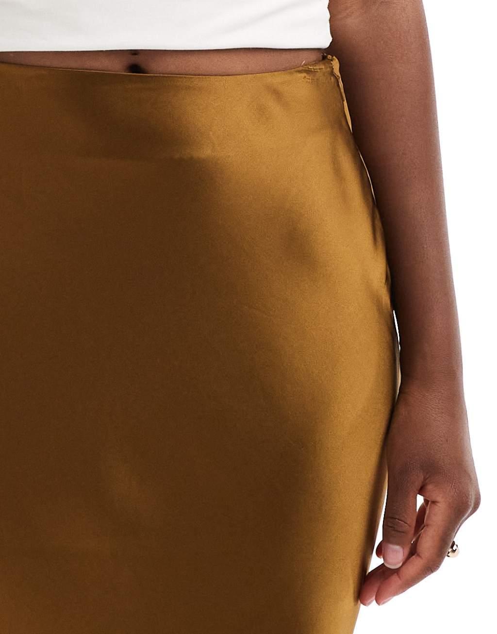 & Other Stories satin maxi skirt in brown product image