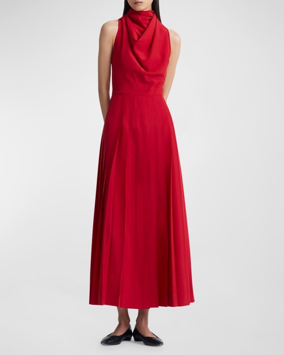 Nathalie Turtleneck Sleeveless Pleated Maxi Dress product image