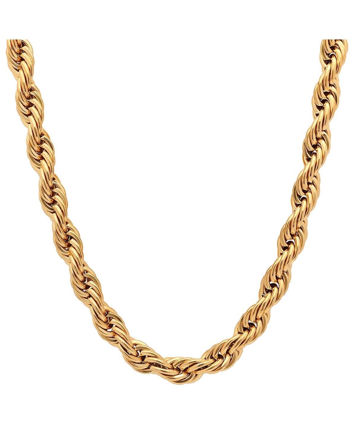 Steeltime Mens 18k gold Plated Stainless Steel Rope Chain 24 Necklace Product Image