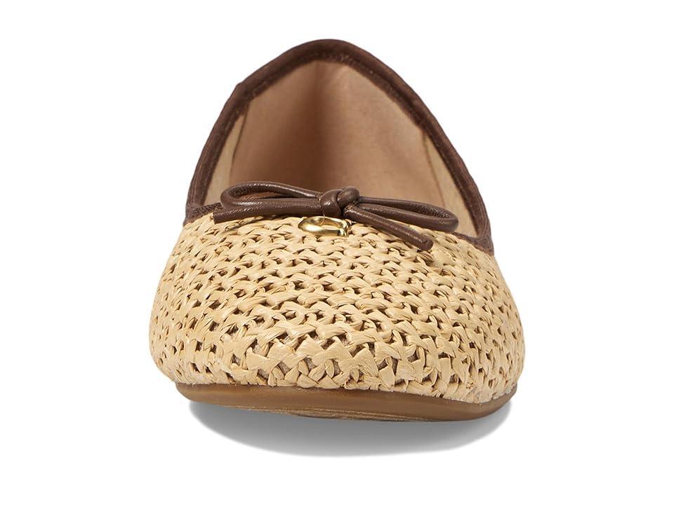 COACH Abigail Raffia Ballet Flat (Natural/Saddle) Women's Flat Shoes Product Image