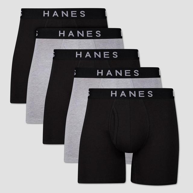 Hanes Premium Mens Boxer Briefs 5pk Gray Product Image