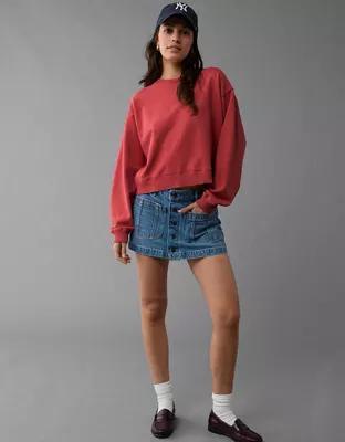 AE Cropped Crew Neck Pullover Sweatshirt Product Image