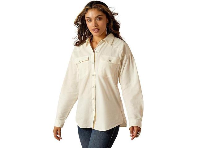 Ariat Wilkes Blouse Shirt (Cloud Dancer) Women's Clothing Product Image