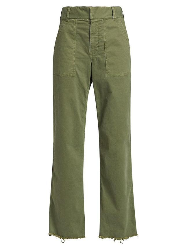 Womens Gaby Twill Straight-Leg Pants Product Image