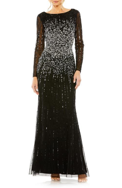 Womens Sequined Fit & Flare Gown Product Image