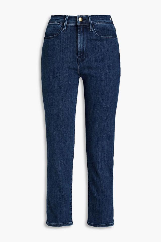 Kinley Cropped High-rise Straight-leg Jeans In Mid Denim Product Image