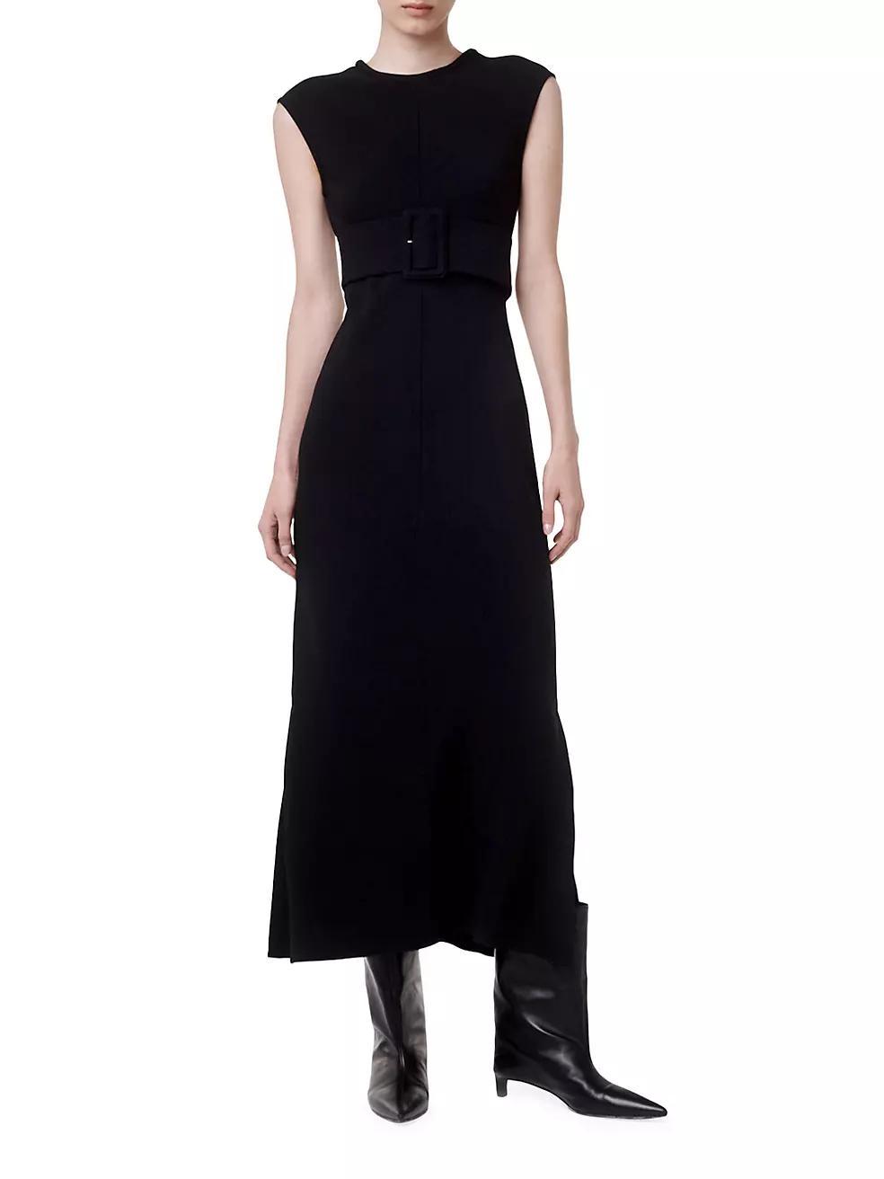 Belted Bias-Cut Midi-Dress Product Image