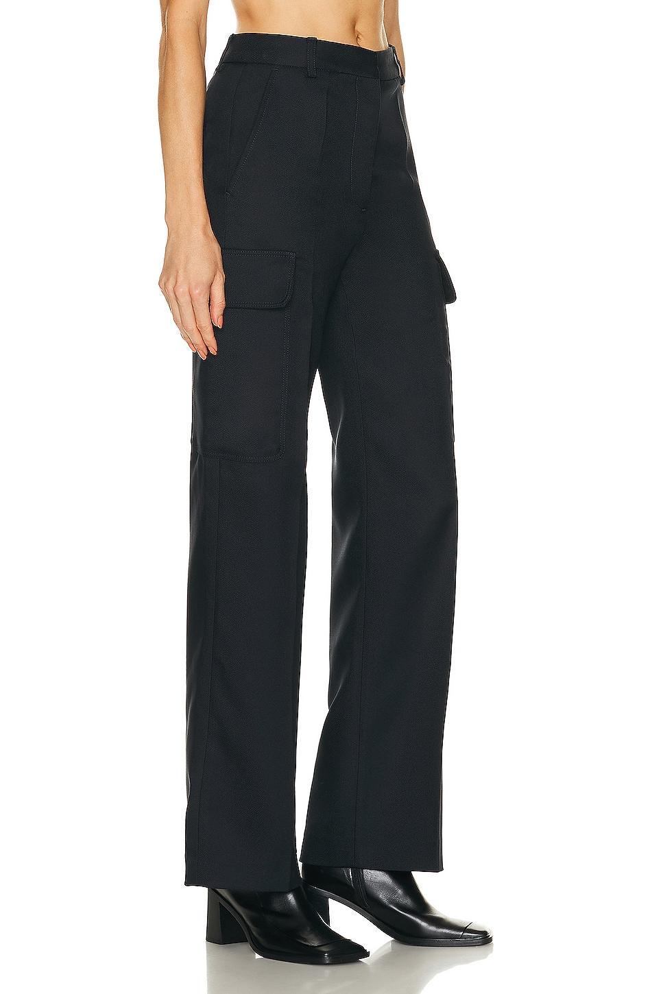 Stella McCartney Tailored Straight Cargo Trouser in Black Product Image