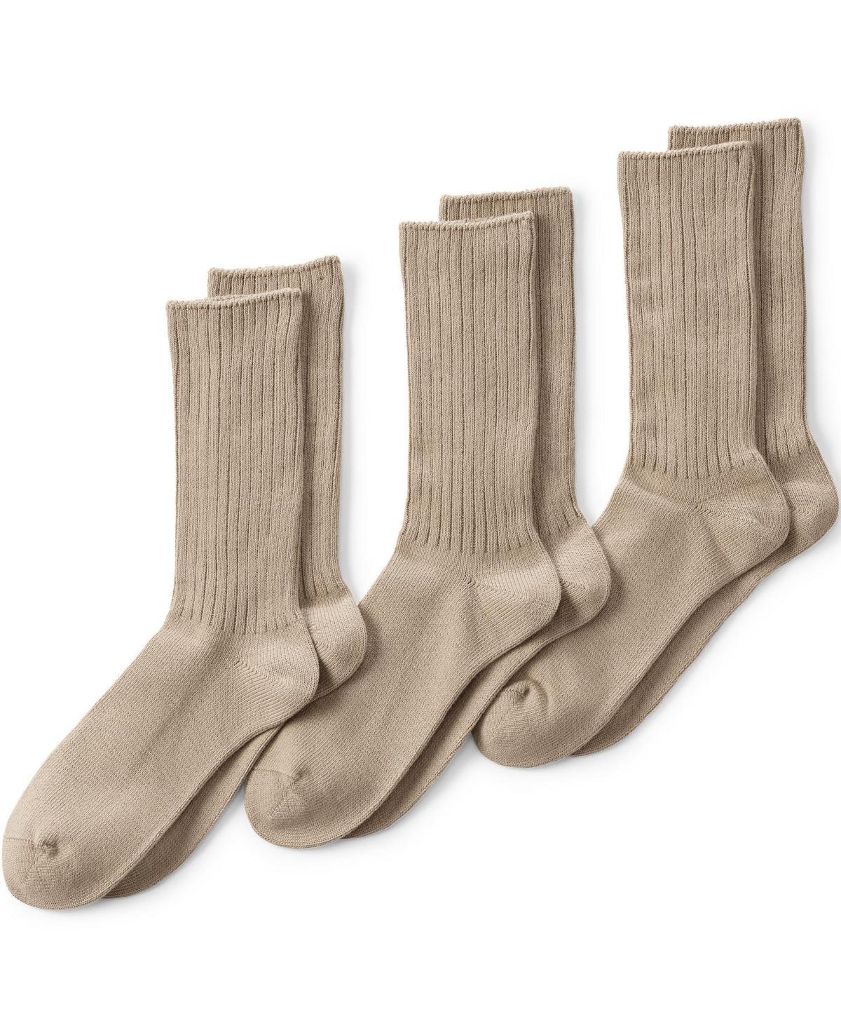 Mens Lands End Crew Socks 3-Pack Product Image