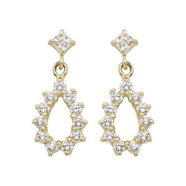 A&M 14k Gold Cubic Zirconia Teardrop Earrings, Women's - Size: One Size Product Image