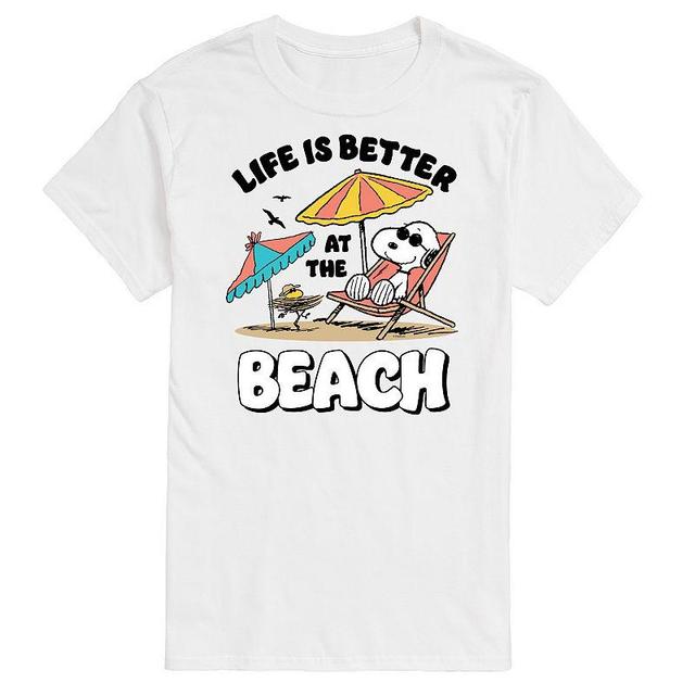 Big & Tall Peanuts Snoopy Lifes Better At The Beach Graphic Tee, Mens Product Image