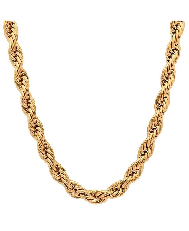 Steeltime Mens 18k gold Plated Stainless Steel Rope Chain 30 Necklace Product Image