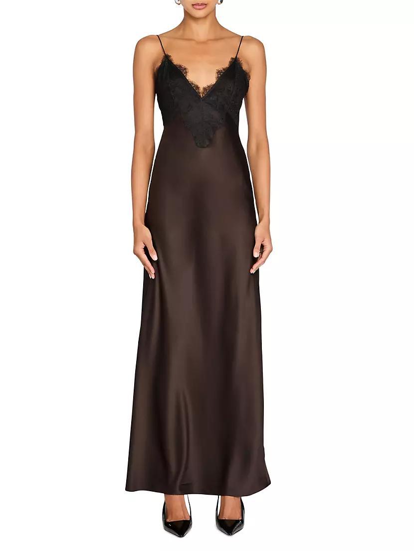 Grenache Satin Maxi Dress Product Image