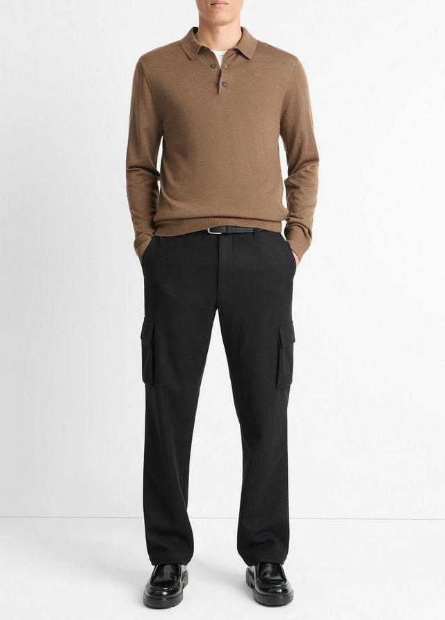 Wool Long-Sleeve Polo Sweater Product Image