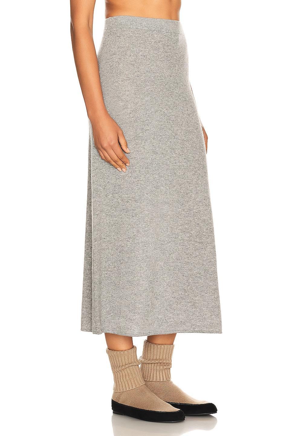 Helsa Einer Cashmere Midi Skirt Grey. (also in XS, S, M, L, XXS). Product Image