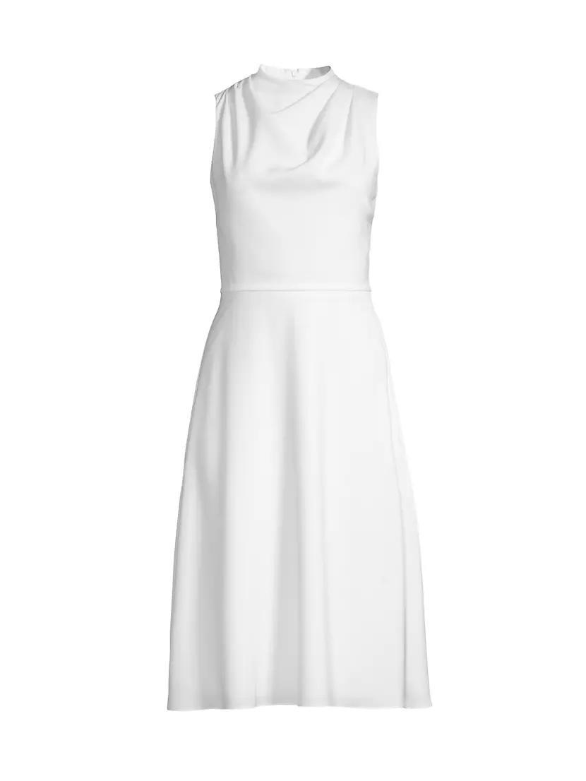 Cleo Crepe-Back Satin Midi-Dress Product Image