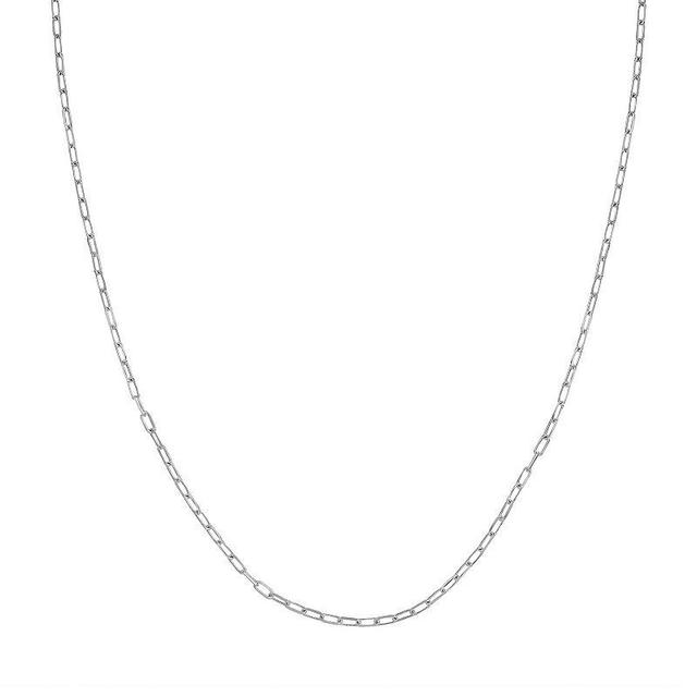 14k Gold Paper Clip Chain Necklace, Womens 14k Whgold Product Image