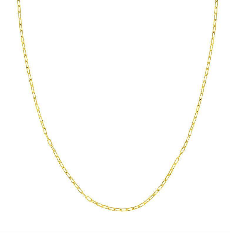 14k Gold Paper Clip Chain Necklace, Womens Product Image