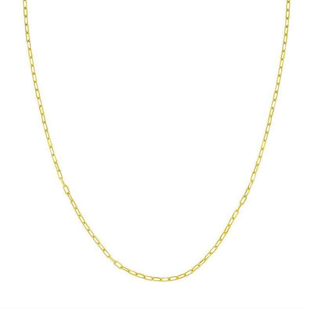 14k Gold Paper Clip Chain Necklace, Womens Yellow Product Image