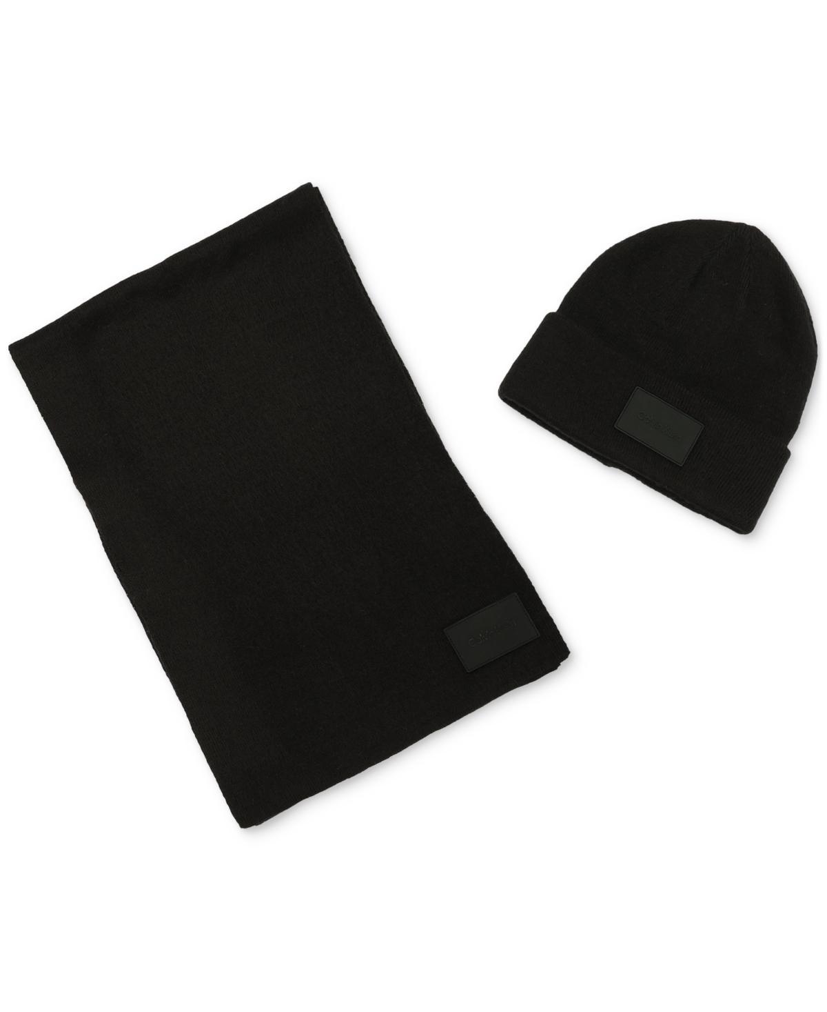 Calvin Klein Mens Silicone Logo Scarf & Beanie Set Product Image