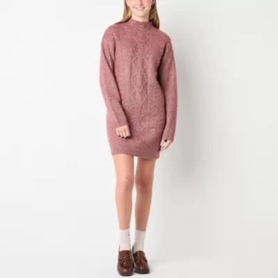 by&by Womens Long Sleeve Sweater Dress Juniors Product Image