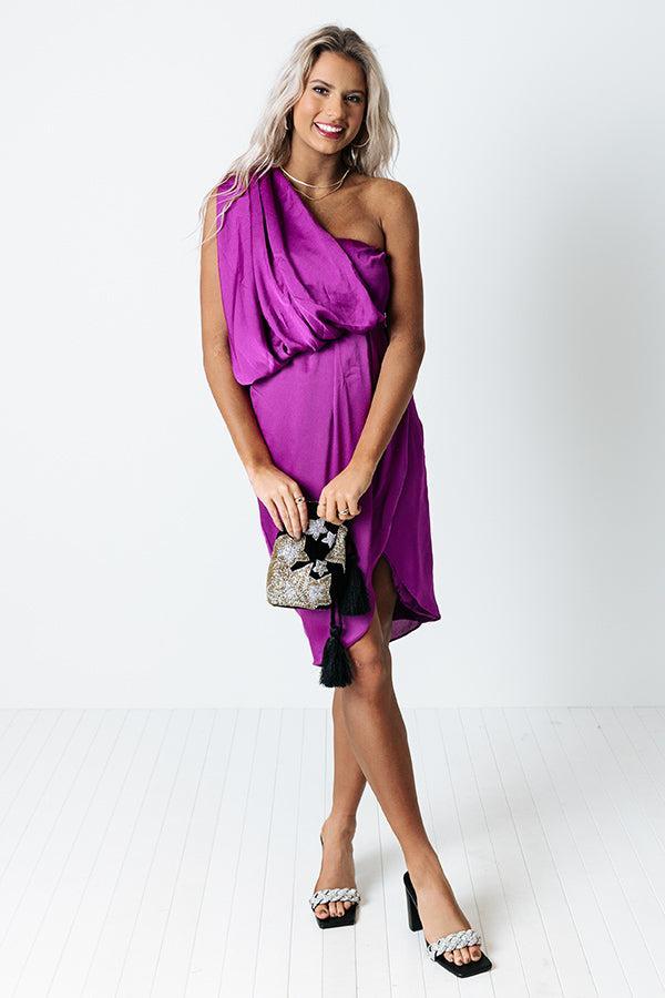 Eyes On The Prize One Shoulder Dress In Orchid Product Image