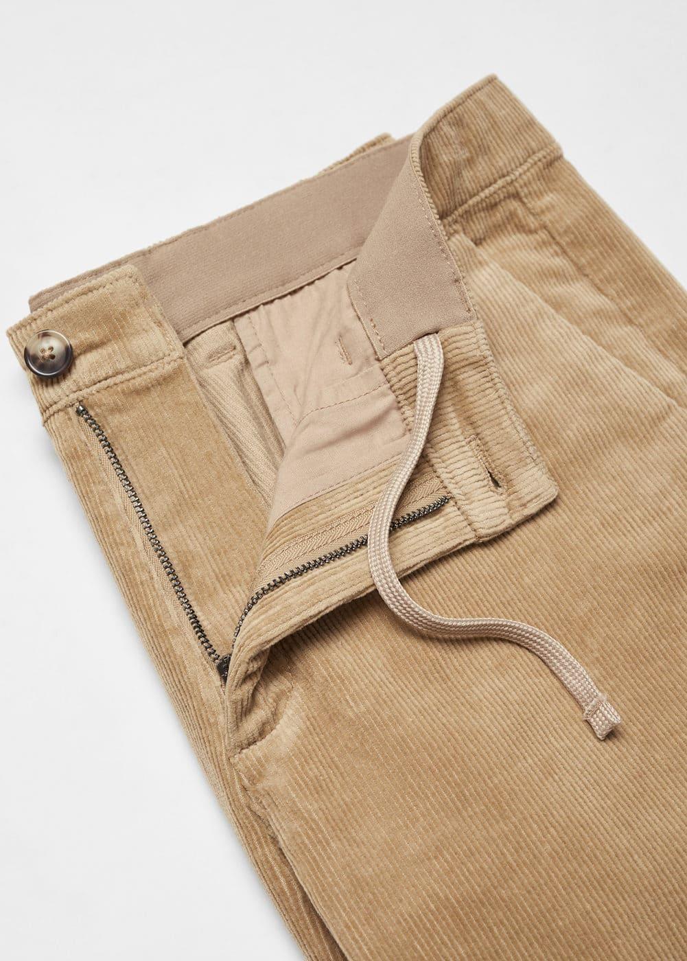 MANGO MAN - Corduroy slim-fit pants with drawstring beigeMen Product Image