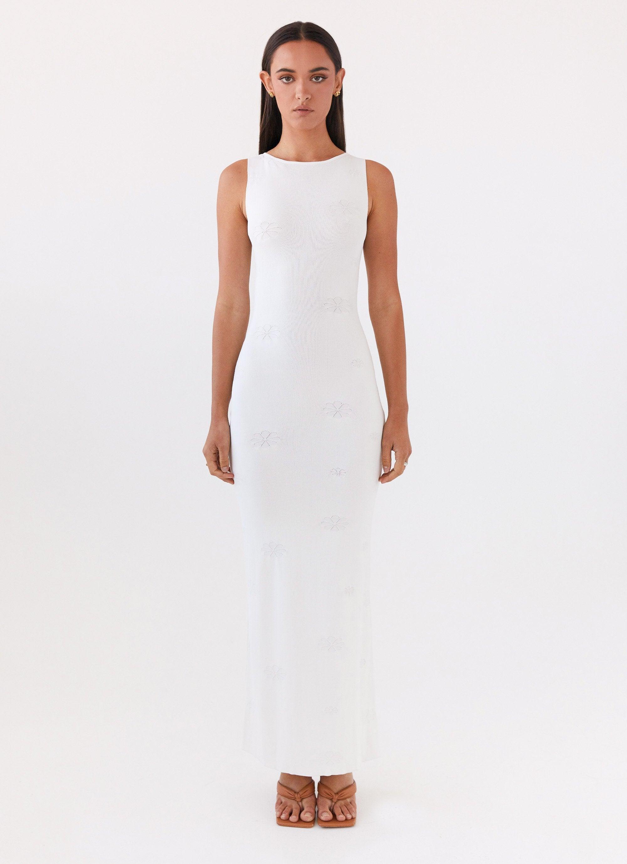 Holly Knit Maxi Dress - White Product Image