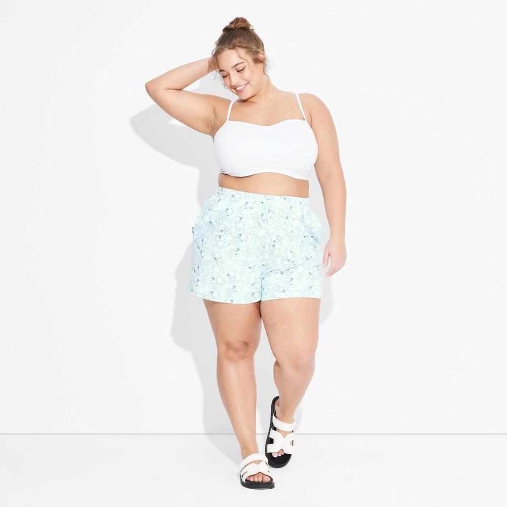 Womens Bluey Graphic Lounge Shorts - Blue Product Image