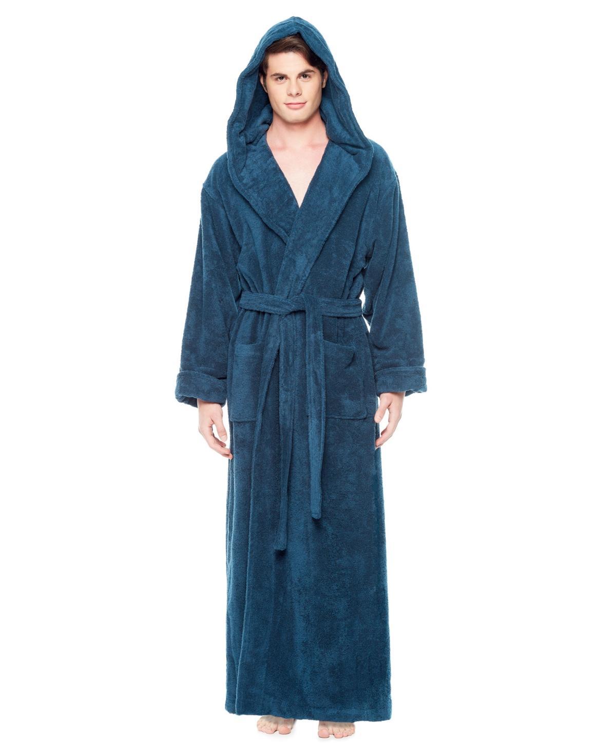 Arus Mens Thick Full Ankle Length Hooded Turkish Cotton Bathrobe Product Image