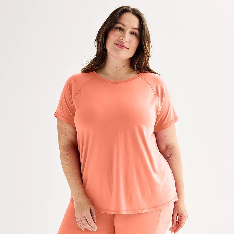 Plus Size Tek Gear Core Raglan Tee, Womens Pink Wedding Product Image