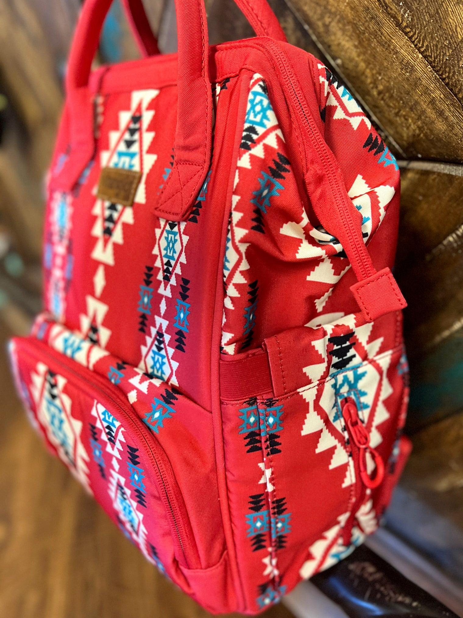 The Original Wrangler Diaper Bag -Red Aztec Product Image