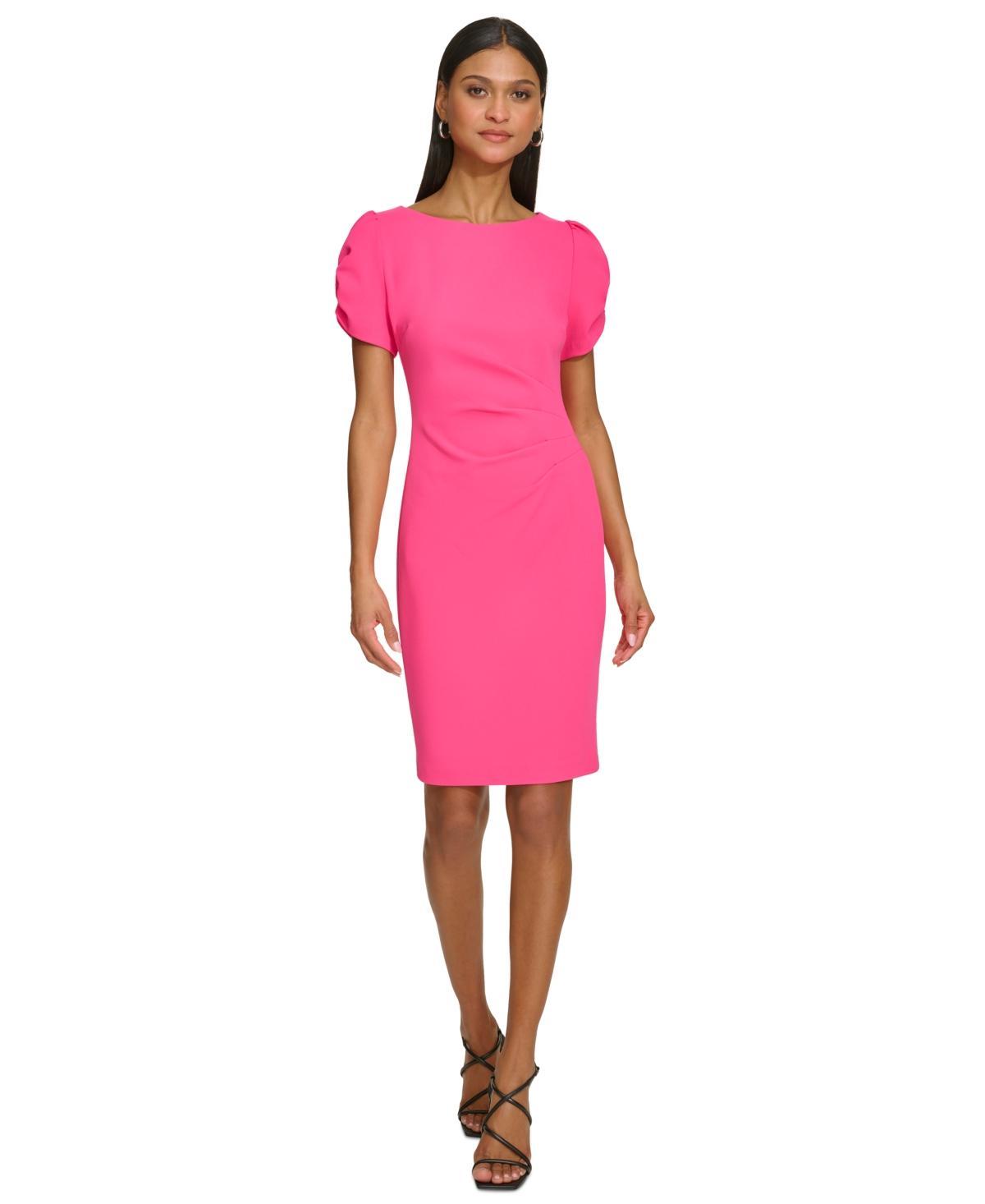 Women's Puff-Sleeve Sheath Dress Product Image