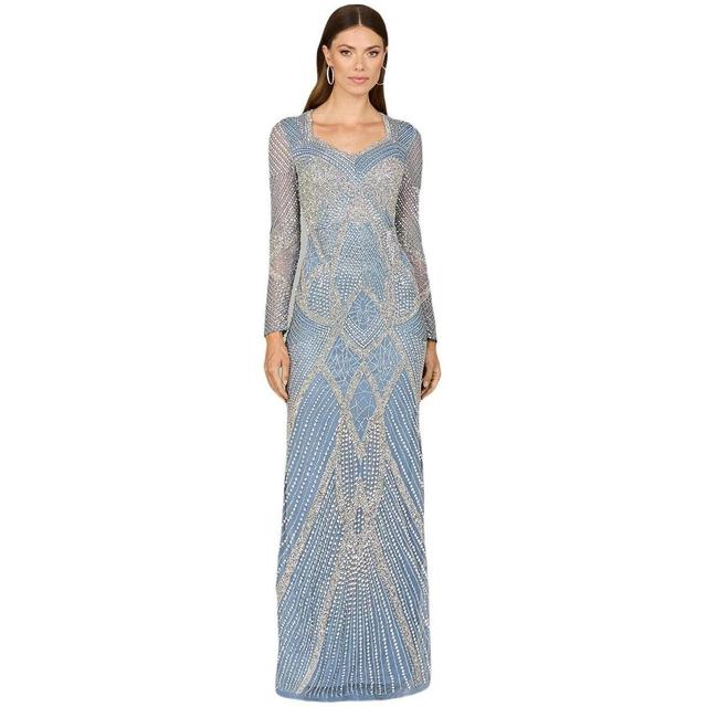 Lara Womens Lara- V Neck Beaded Long Sleeve Dress Product Image