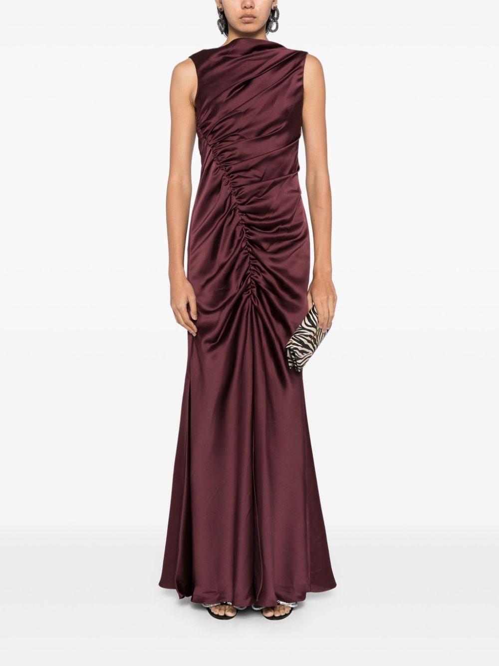 asymmetric shirred gown Product Image