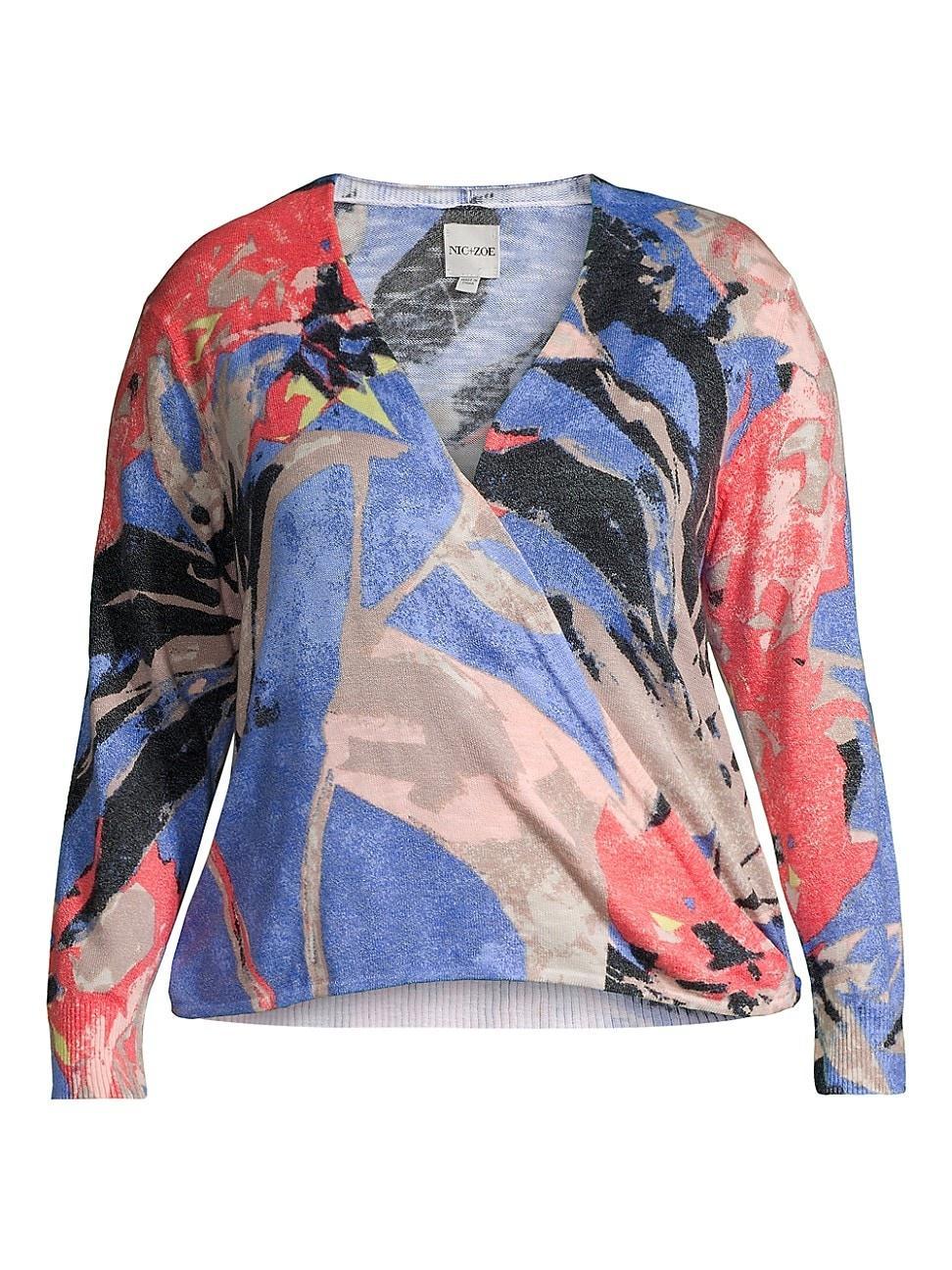 Womens Dreamscape 4-Way Printed Cotton-Blend Cardigan Product Image